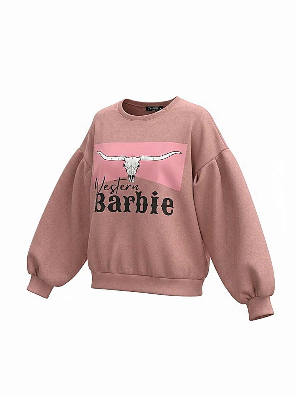 NWT! Boutique Western Barbie Graphic Sweatshirt - Dusty Rose